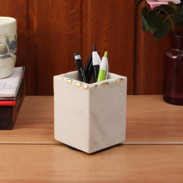 NikkisPride Marble Tumbler With Gold Foil Work